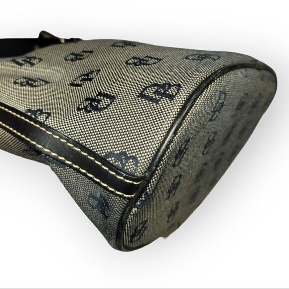 Dooney & Bourke Small Jaquard Canvas Hobo Bag Logo Black Grey - Picture 6 of 10